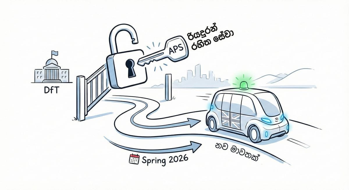 රියදුරන් රහිත වාහන සේවාවන් (APS) සඳහා බ්‍රිතාන්‍යයේ දොර ඇරෙයි