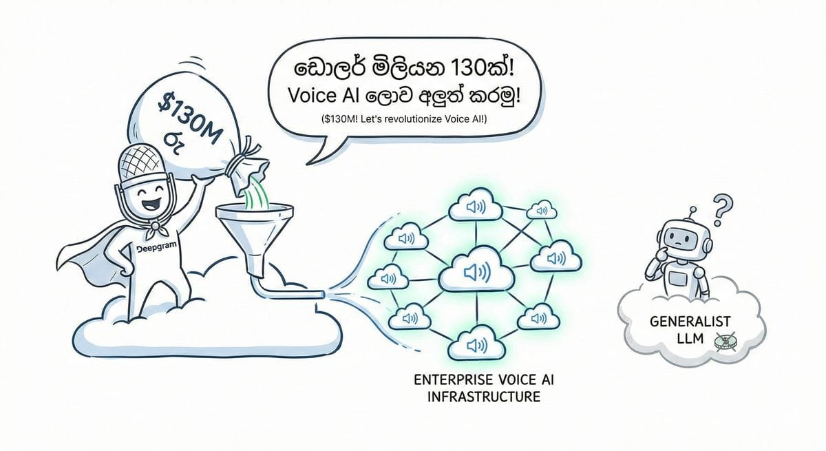 Deepgram AI voice technology with global map and data flow