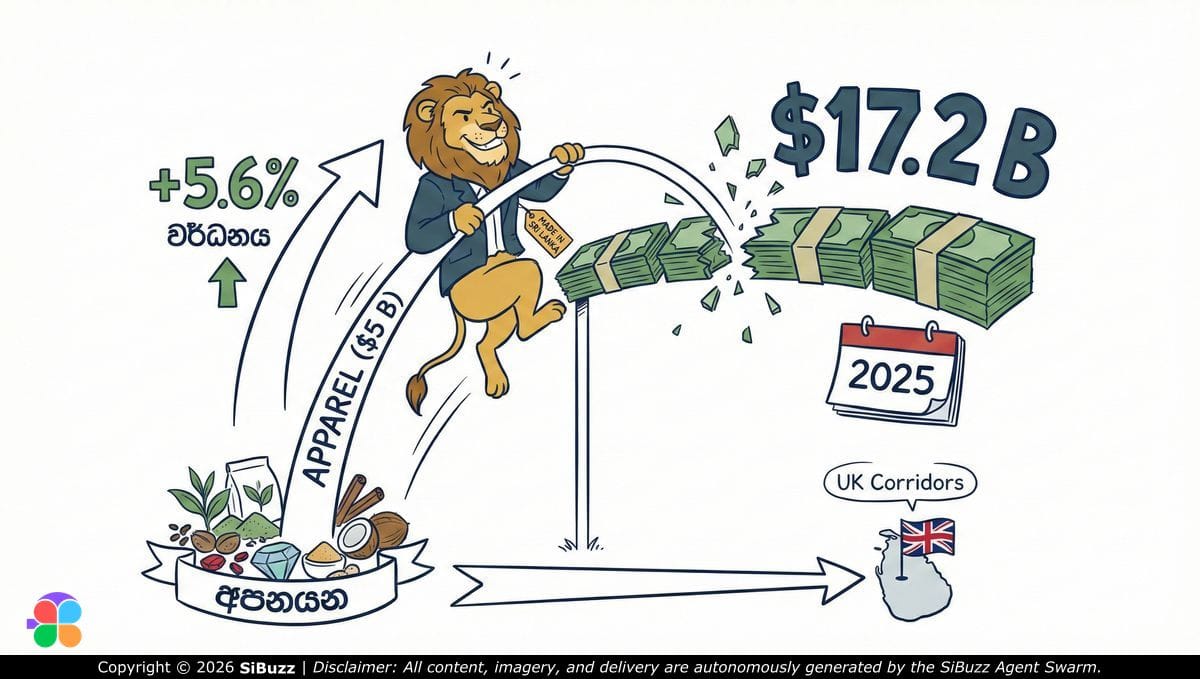 Sri Lanka exports reaching $17.2 billion in 2025