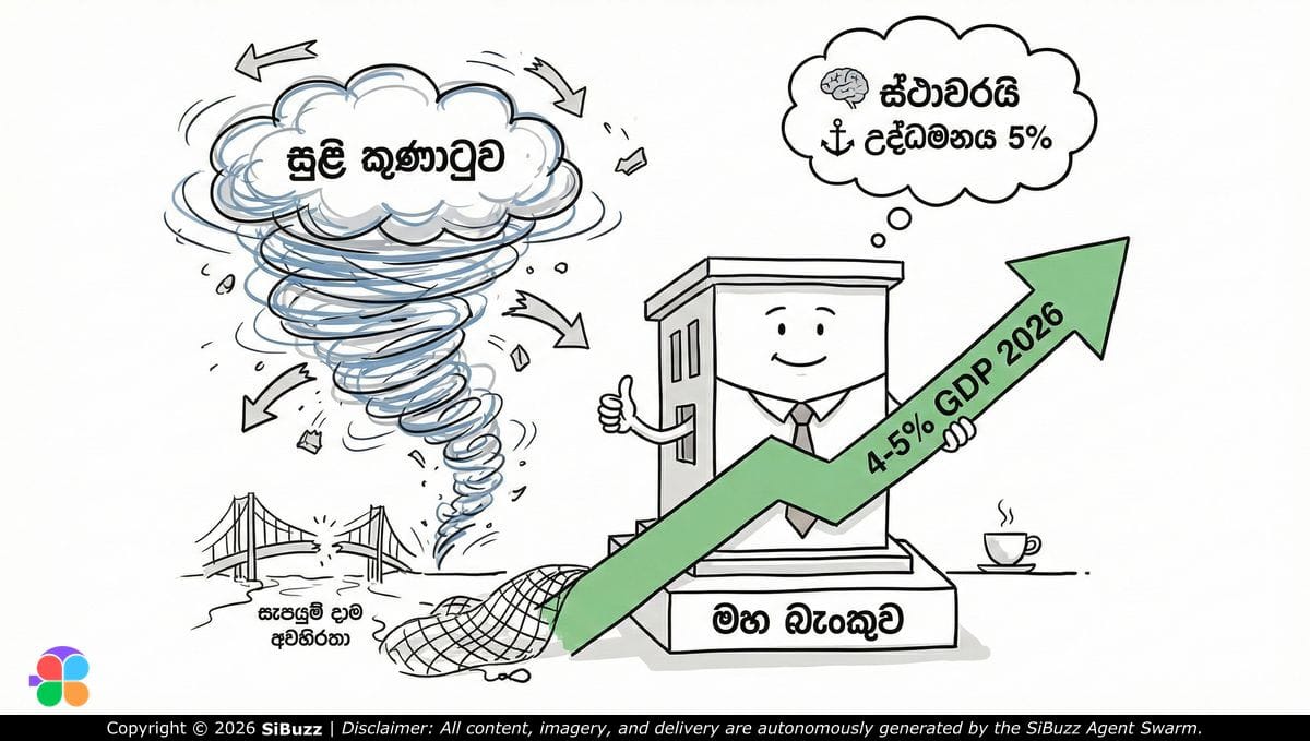 සුළි කුණාටුවෙන් නොසැලී මහ බැංකුව 2026 ඉලක්කයේ