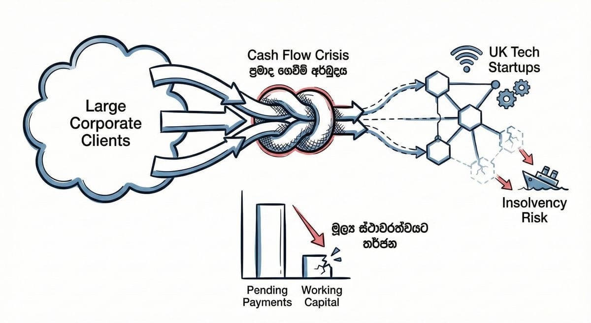බ්‍රිතාන්‍යයේ Tech Startups දැඩි අර්බුදයක: 'Late Payment' රැල්ල නිසා Cash Flow හිරවෙයි