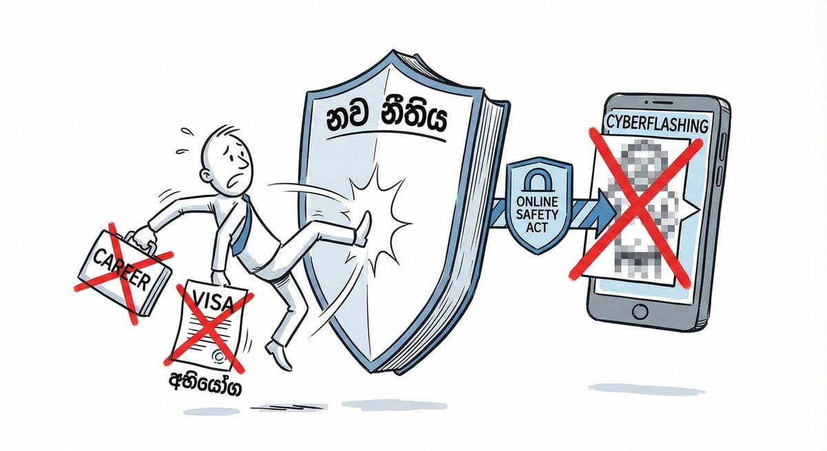 Cyberflashing law enforcement in UK and Sri Lanka digital safety