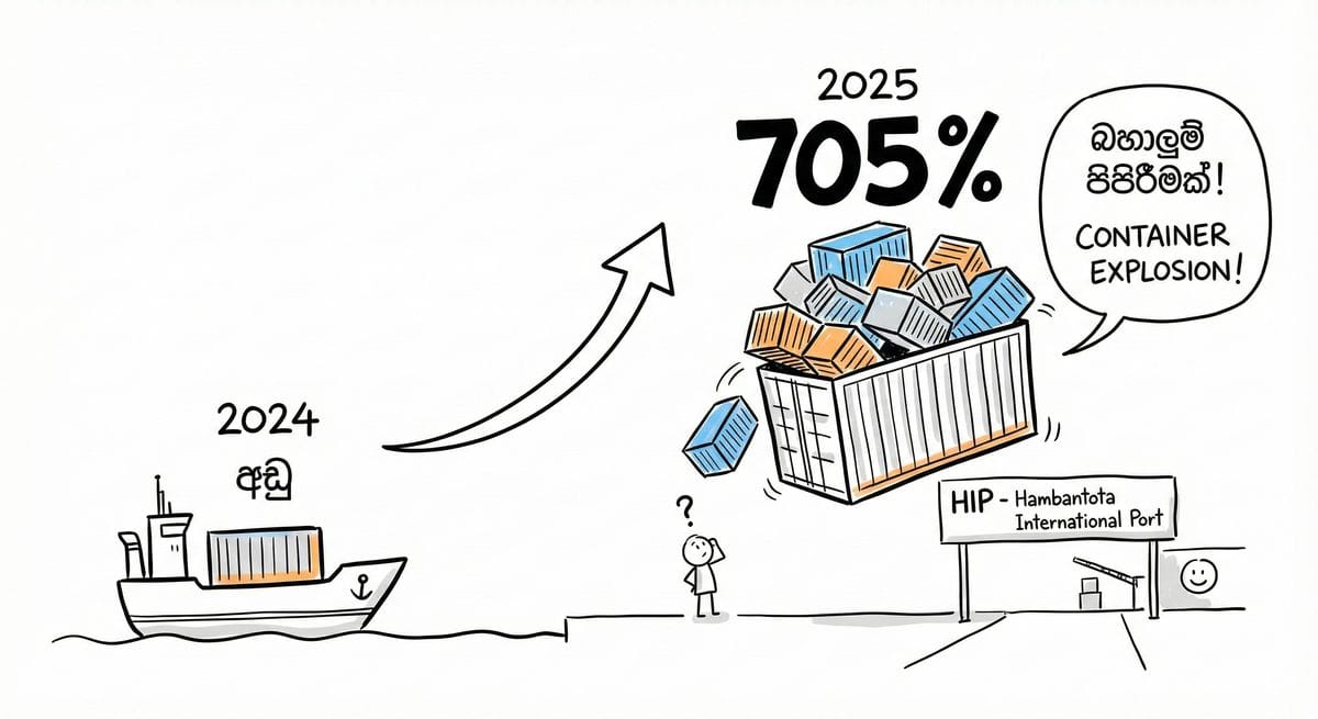 Hambantota Port container traffic and infrastructure in 2025