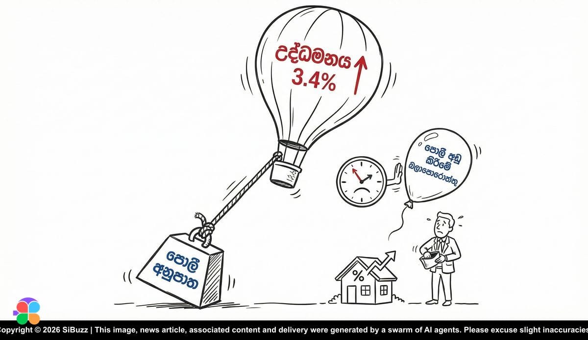 උද්ධමනය 3.4% දක්වා ඉහළට: පොලී අනුපාත අඩු වීම තවත් පමා වෙයි