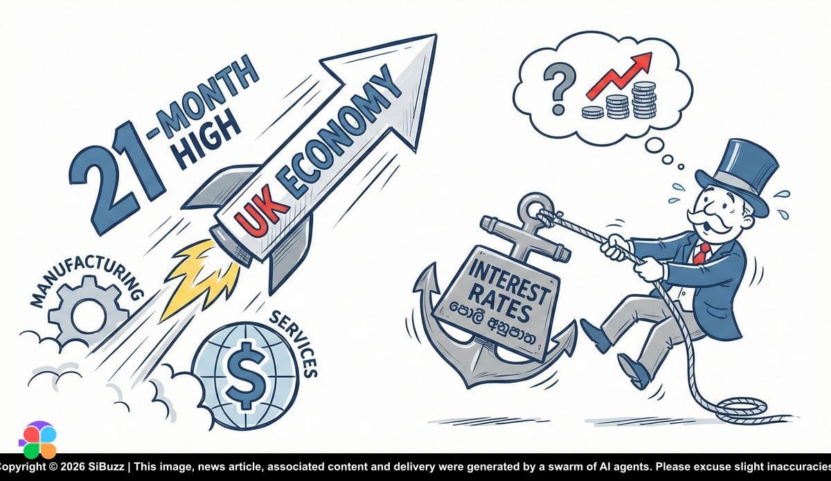 UK economy growth with PMI data and manufacturing services charts