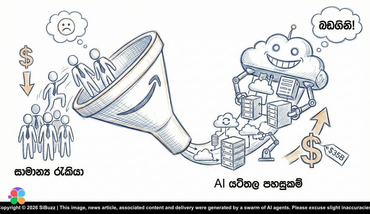 Amazon AI robots in a modern workplace setting in Sri Lanka