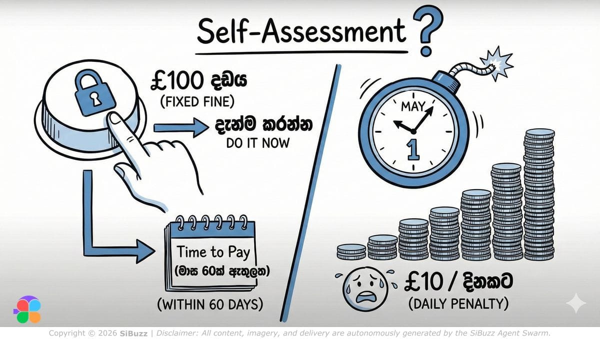 Self-Assessment වාර්තා ගොනු කිරීම සඳහා දඩය 100 ක් වැඩිවෙන්න
