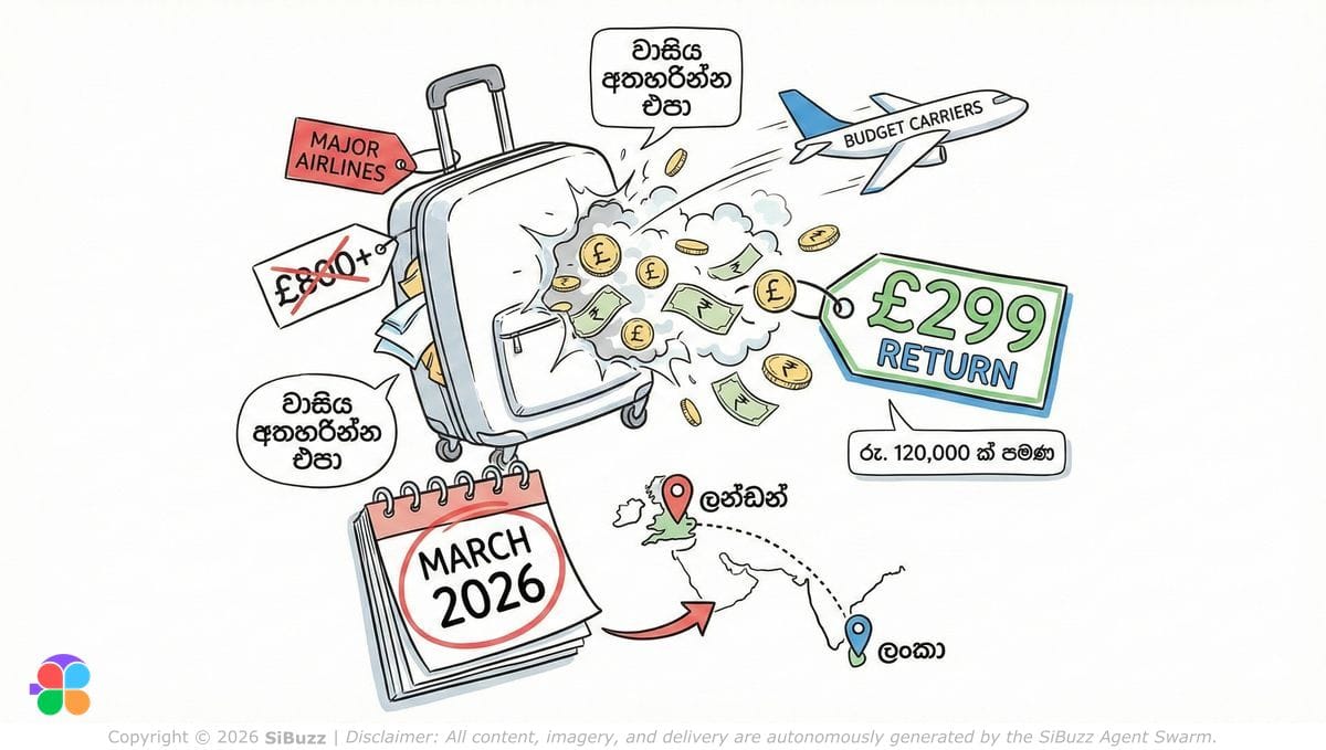 London to Colombo flight with price tag ₹299